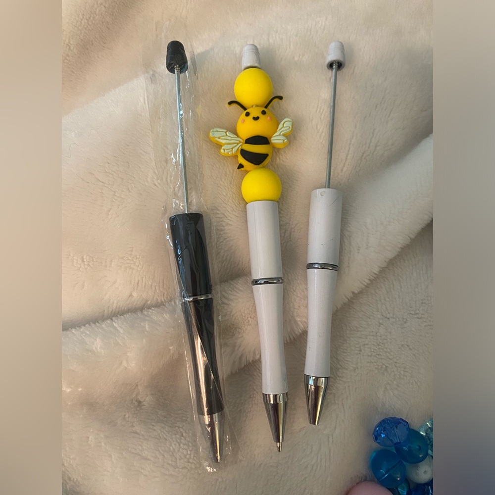 Cute Bee Top Pen - Yellow & White Ballpoint